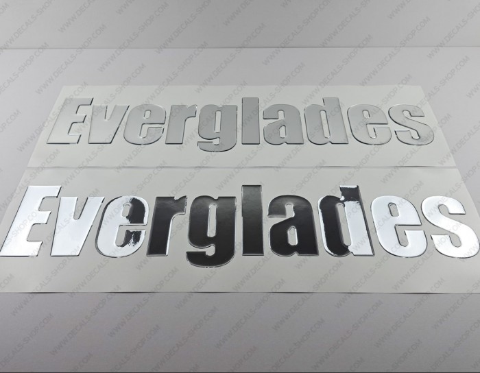 Everglades Boat Logo Raised Domed 3D Decals 28" x 5.8" 2pcs.
